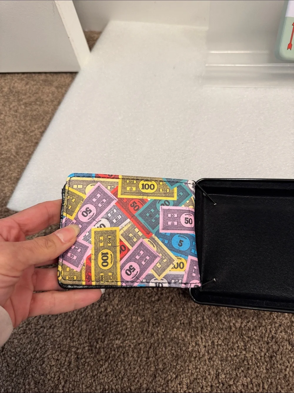 Monopoly mr uncle penny bags men’s bifold wallet in tin buckle down NIP